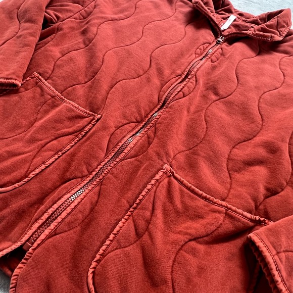 Fabletics Jacket‎ Womens 3X Orange Tedi Quilted Collar Full Zip Pockets Cotton - Picture 3 of 14